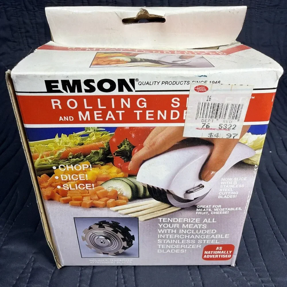 Vintage Emson Rolling Slicer Meat Tenderizer 5 Blade Kitchen Cutter As Seen TV